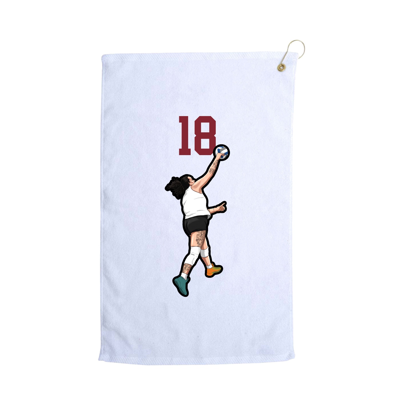 Golf Towel — Number Top in White