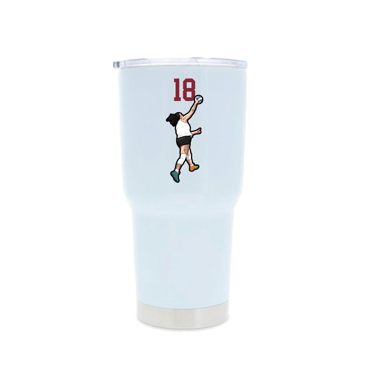30oz Stainless Steel Tumbler — Number Top in White