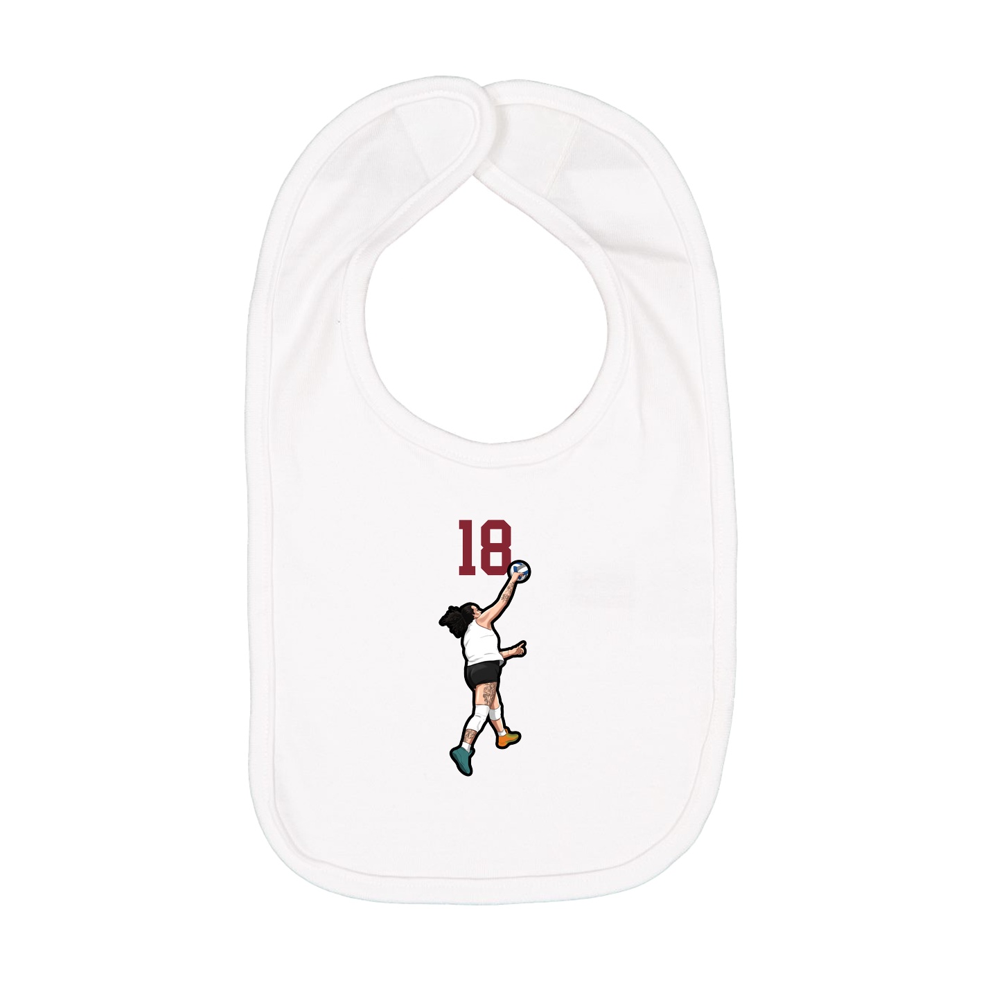 Infant Bib — Number Top in White