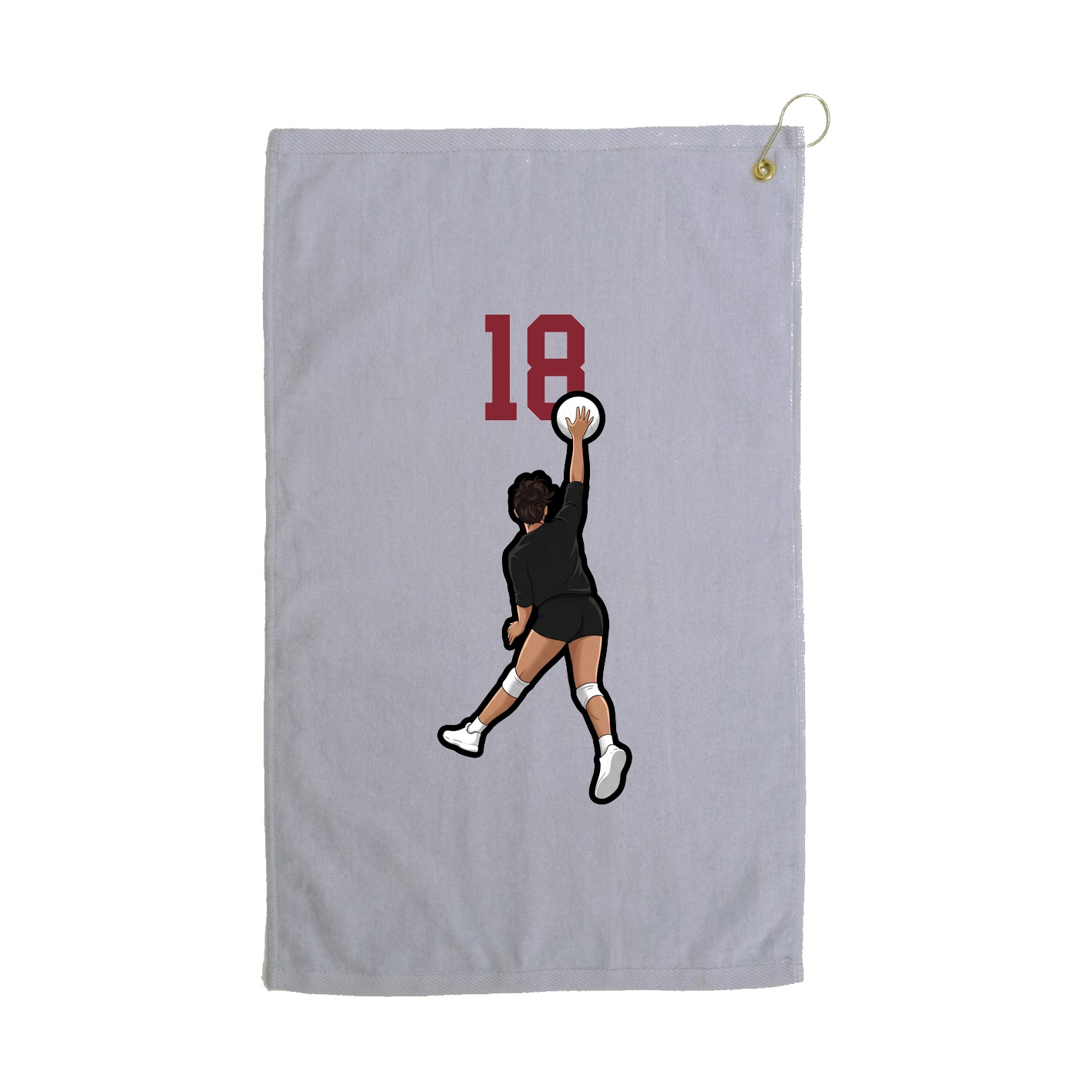 Golf Towel — Number Top in Grey