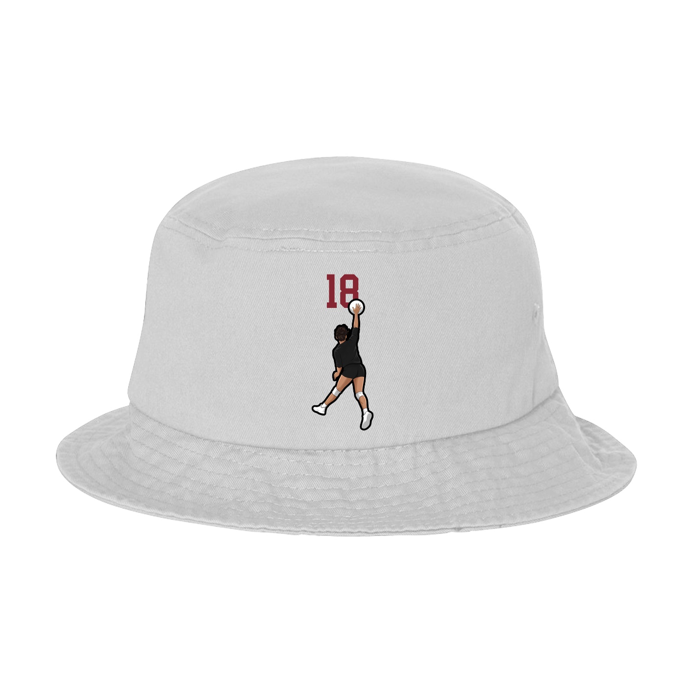 Bucket Cap — Number Top in White