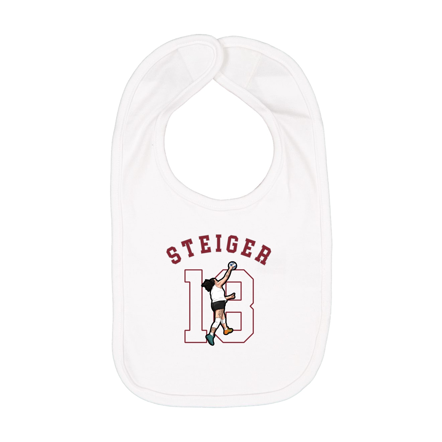 Infant Bib — Shirsey Arch in White
