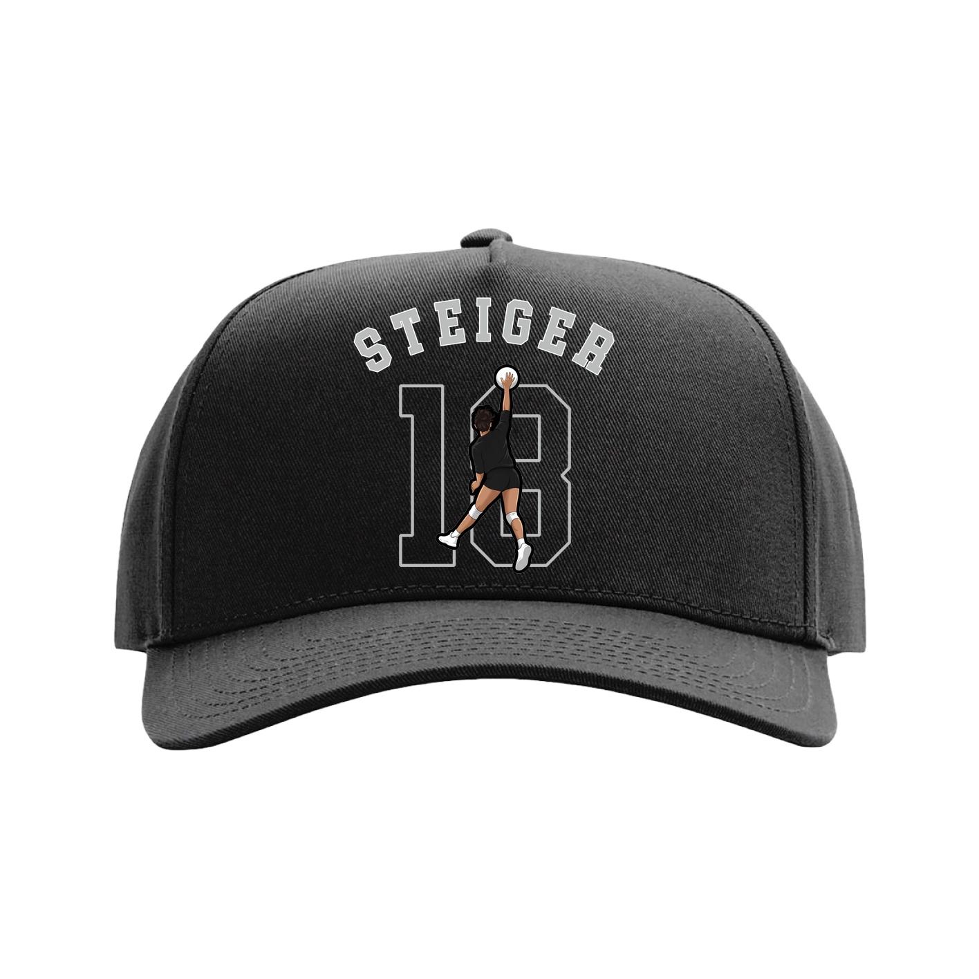 Full Fabric Five-Panel Champ Cap — Shirsey Arch in Black