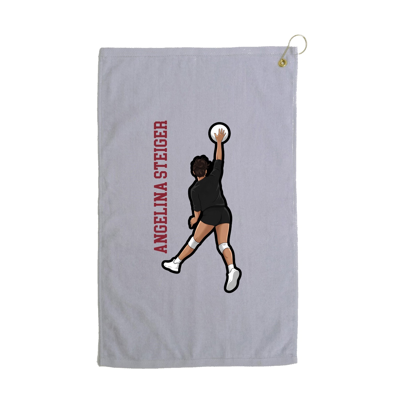 Golf Towel — Name Vertical in Grey