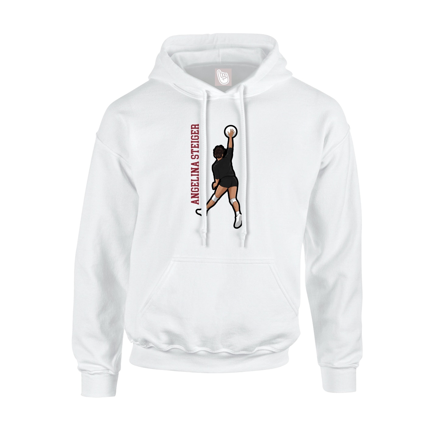 Youth Hoodie — Name Vertical in White