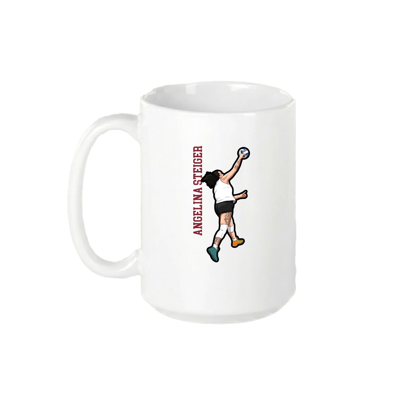15oz Coffee Mug — Name Vertical in White