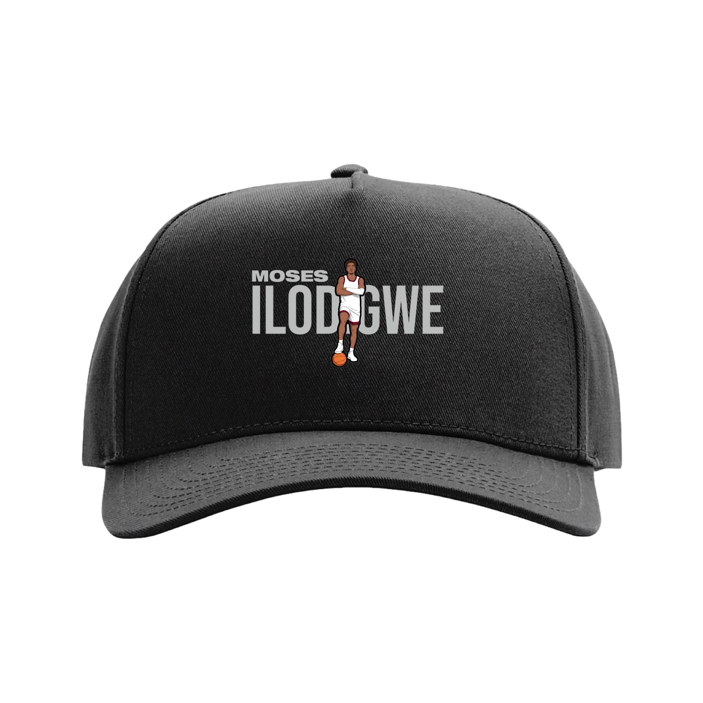 Full Fabric Five-Panel Champ Cap — Player Name in Black