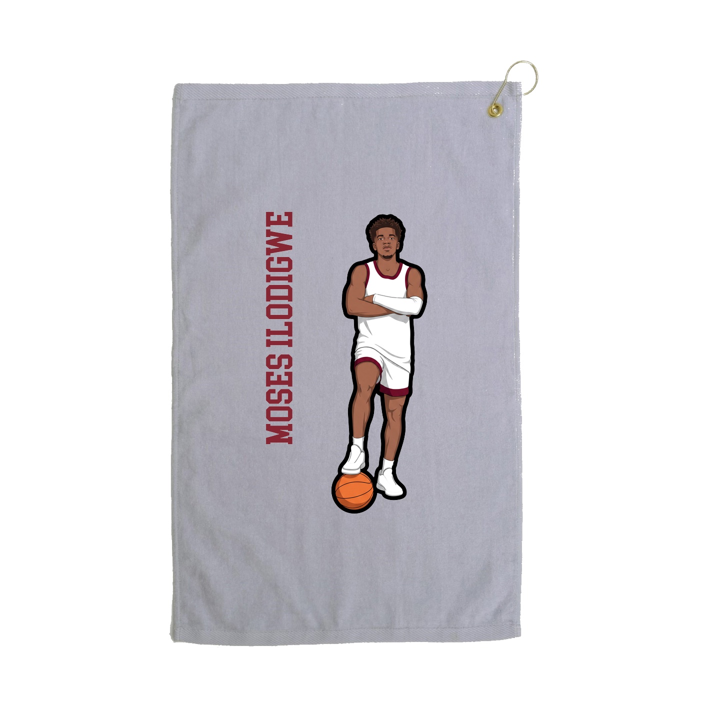 Golf Towel — Name Vertical in Grey