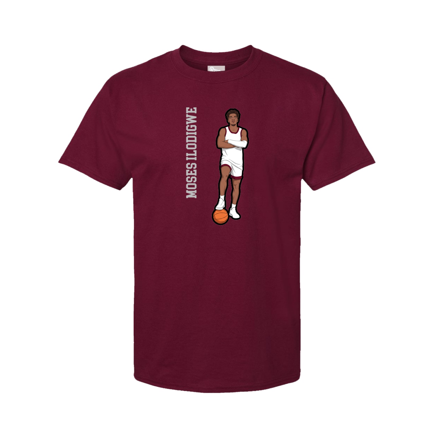 Youth Tee — Name Vertical in Cardinal