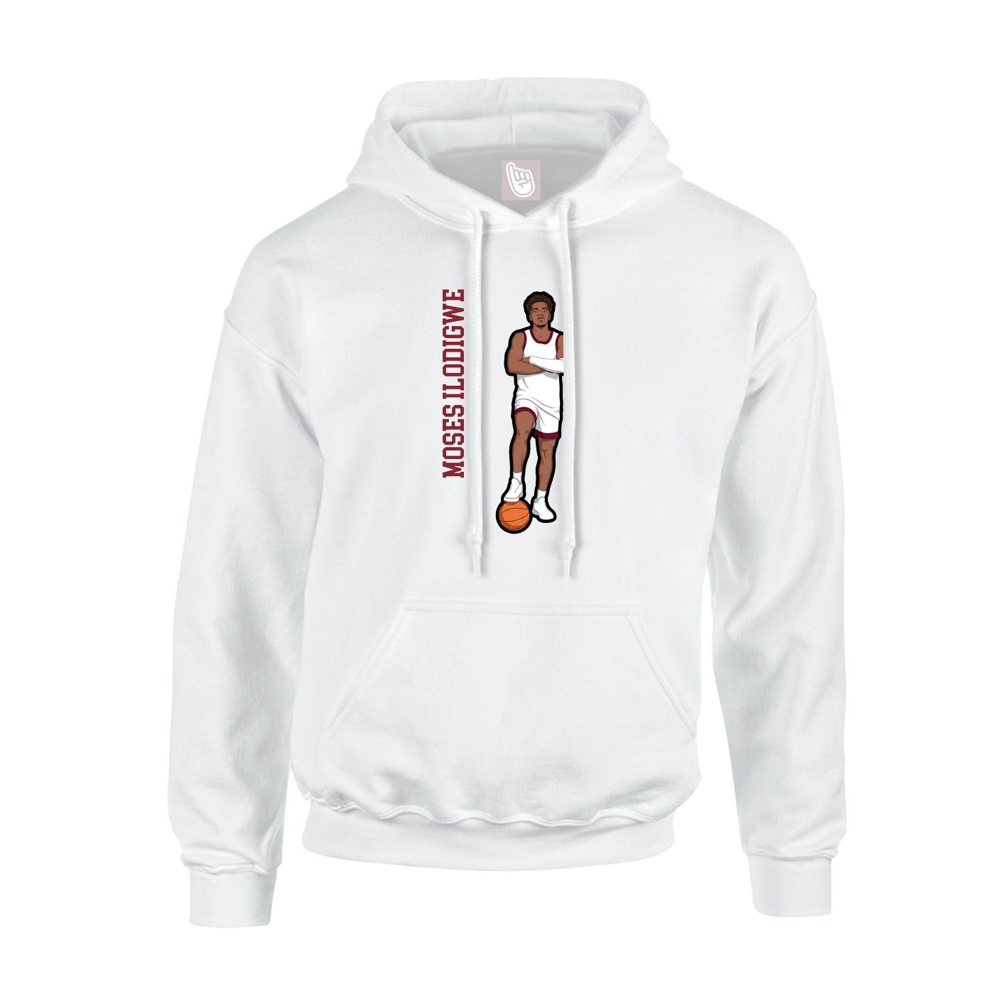 Youth Hoodie — Name Vertical in White