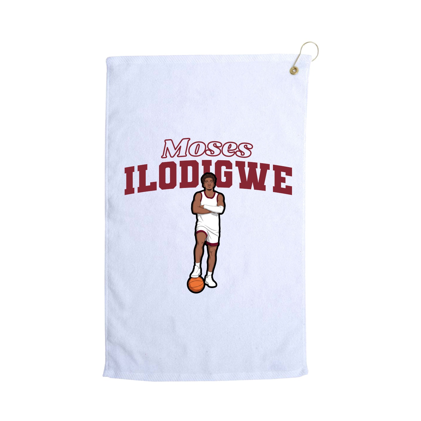 Golf Towel — Name Arch in White