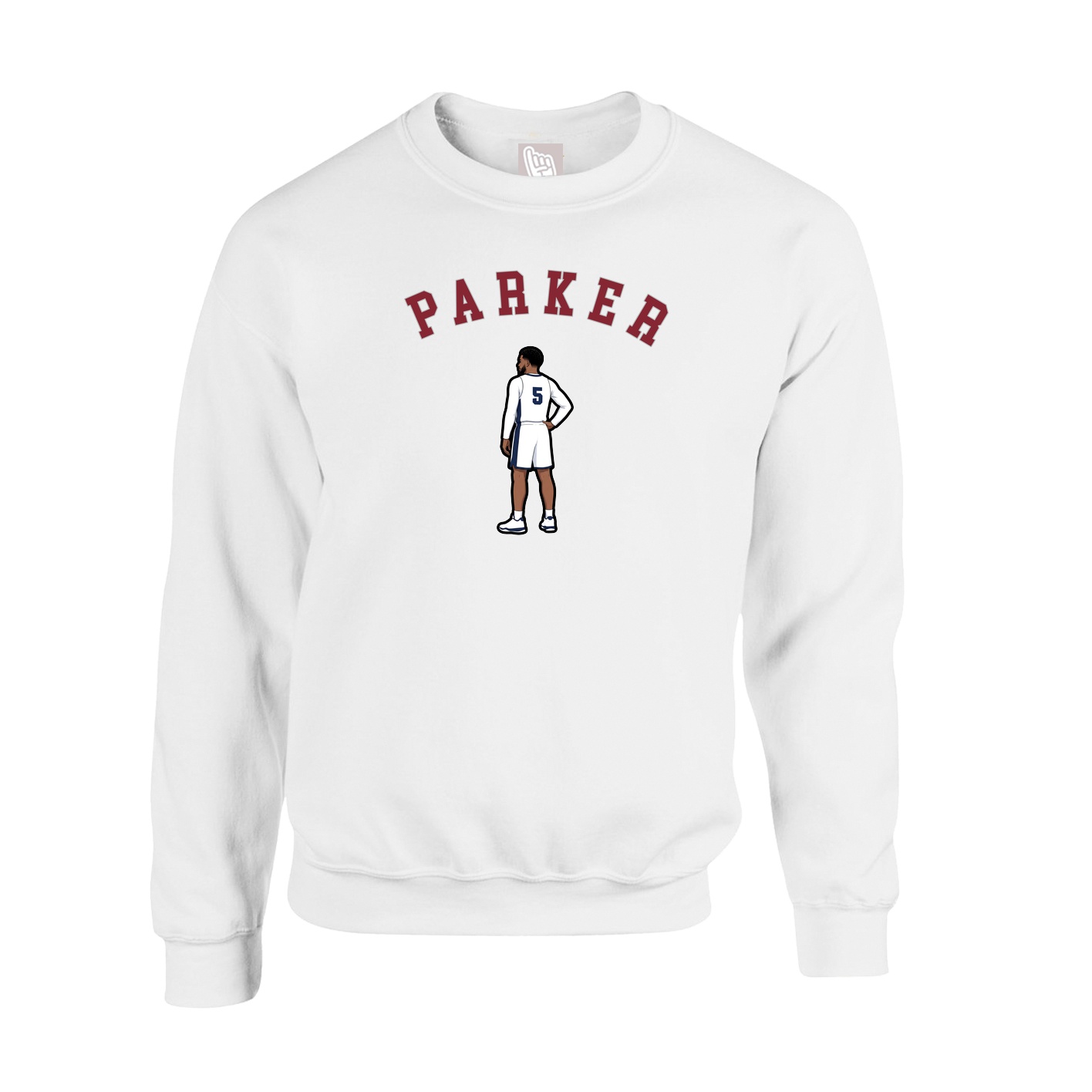 Fleece Crew — Shirsey Arch in White
