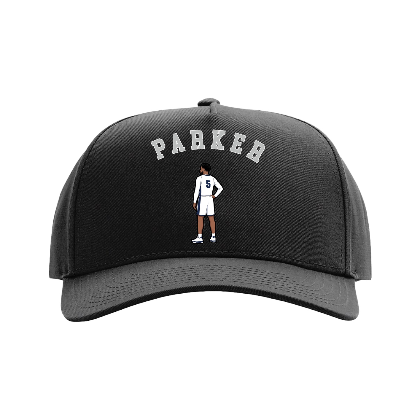 Full Fabric Five-Panel Champ Cap — Shirsey Arch in Black
