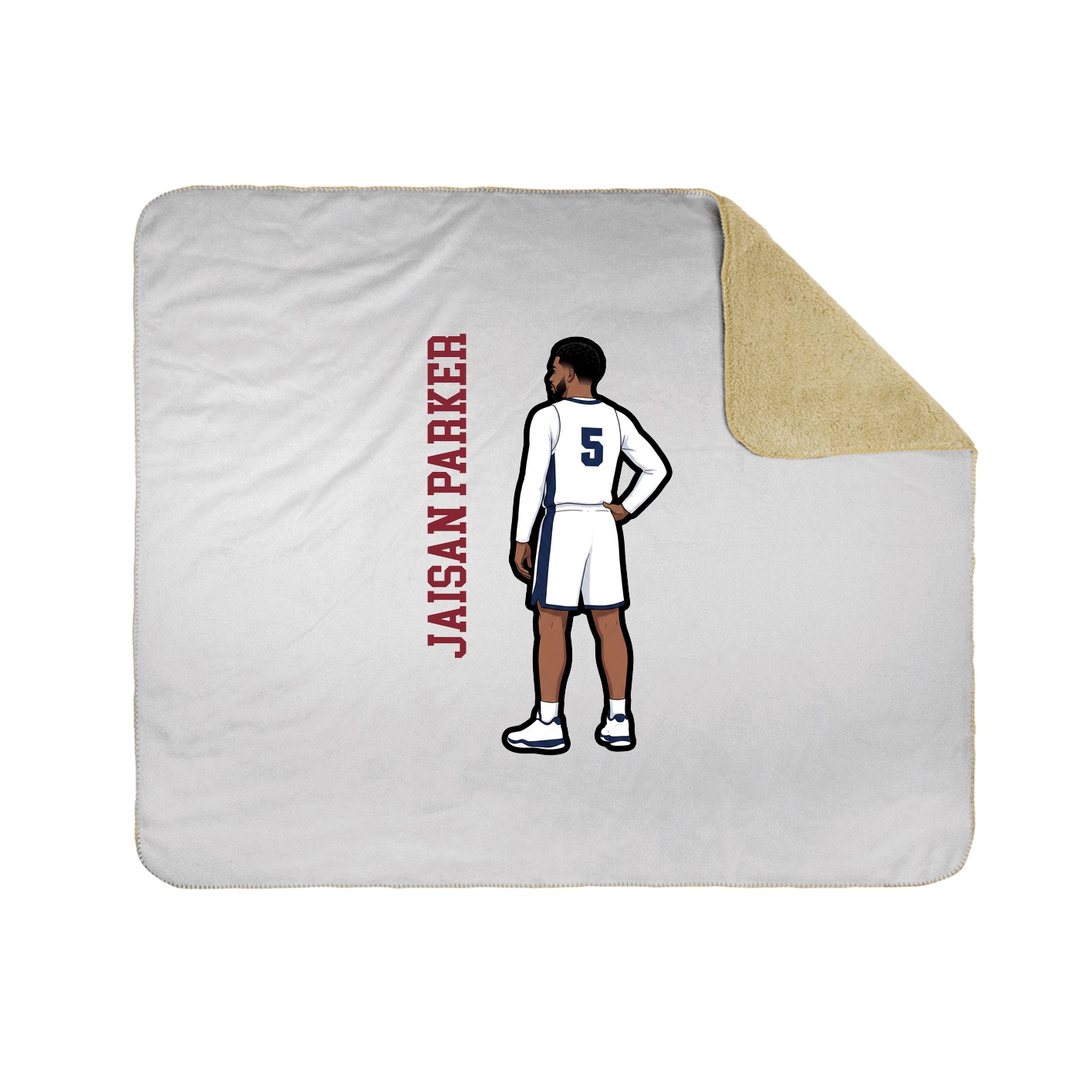 Throw Blanket — Name Vertical in White