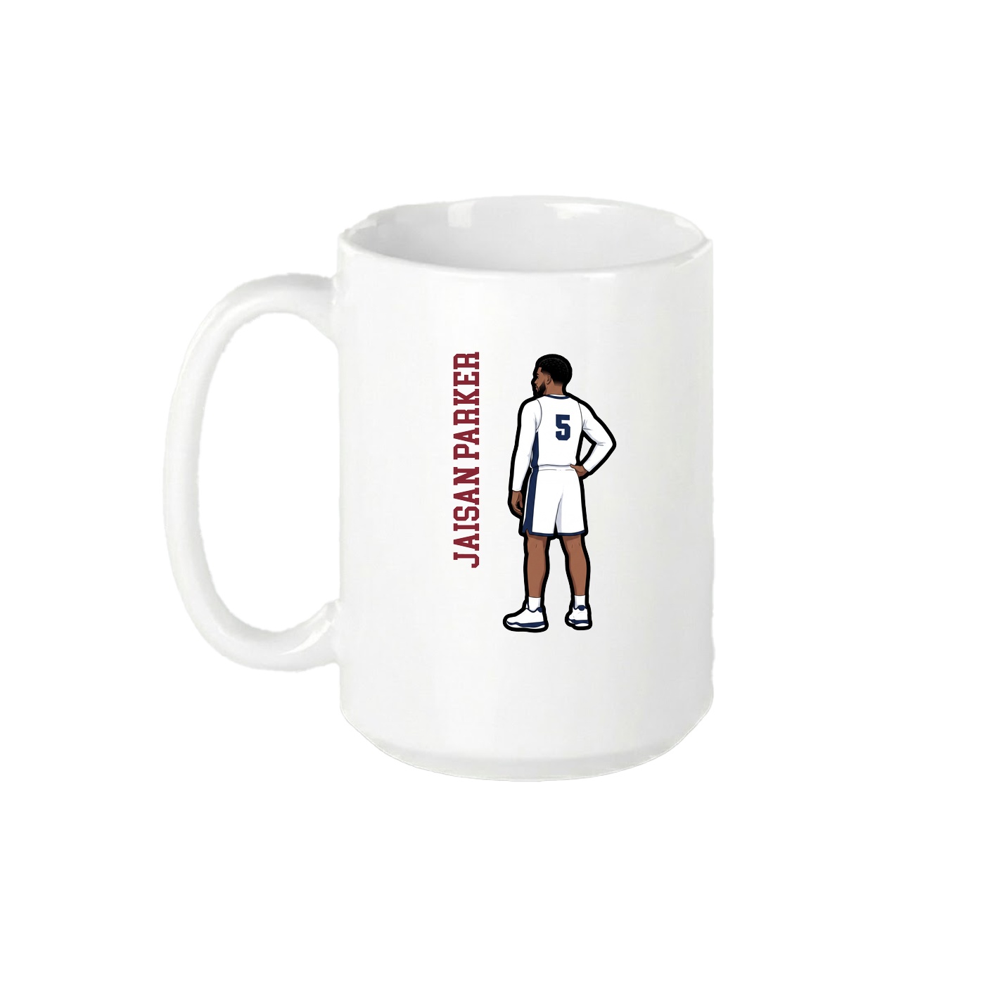 15oz Coffee Mug — Name Vertical in White