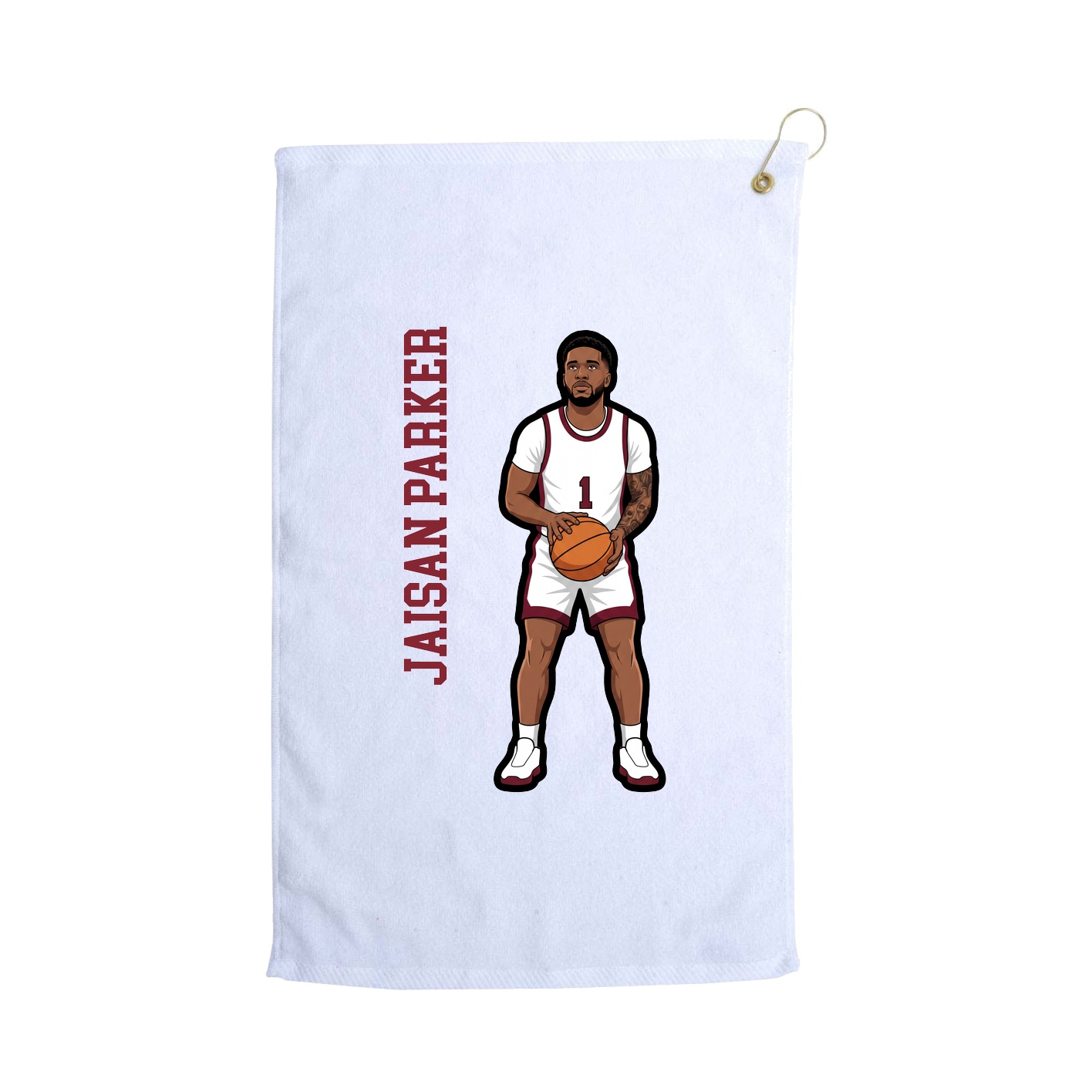 Golf Towel — Name Vertical in White