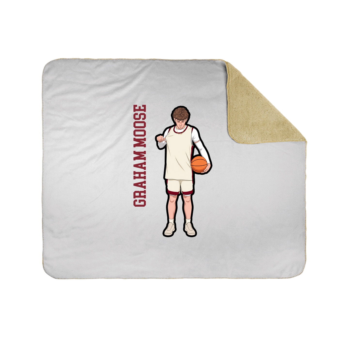 Throw Blanket — Name Vertical in White