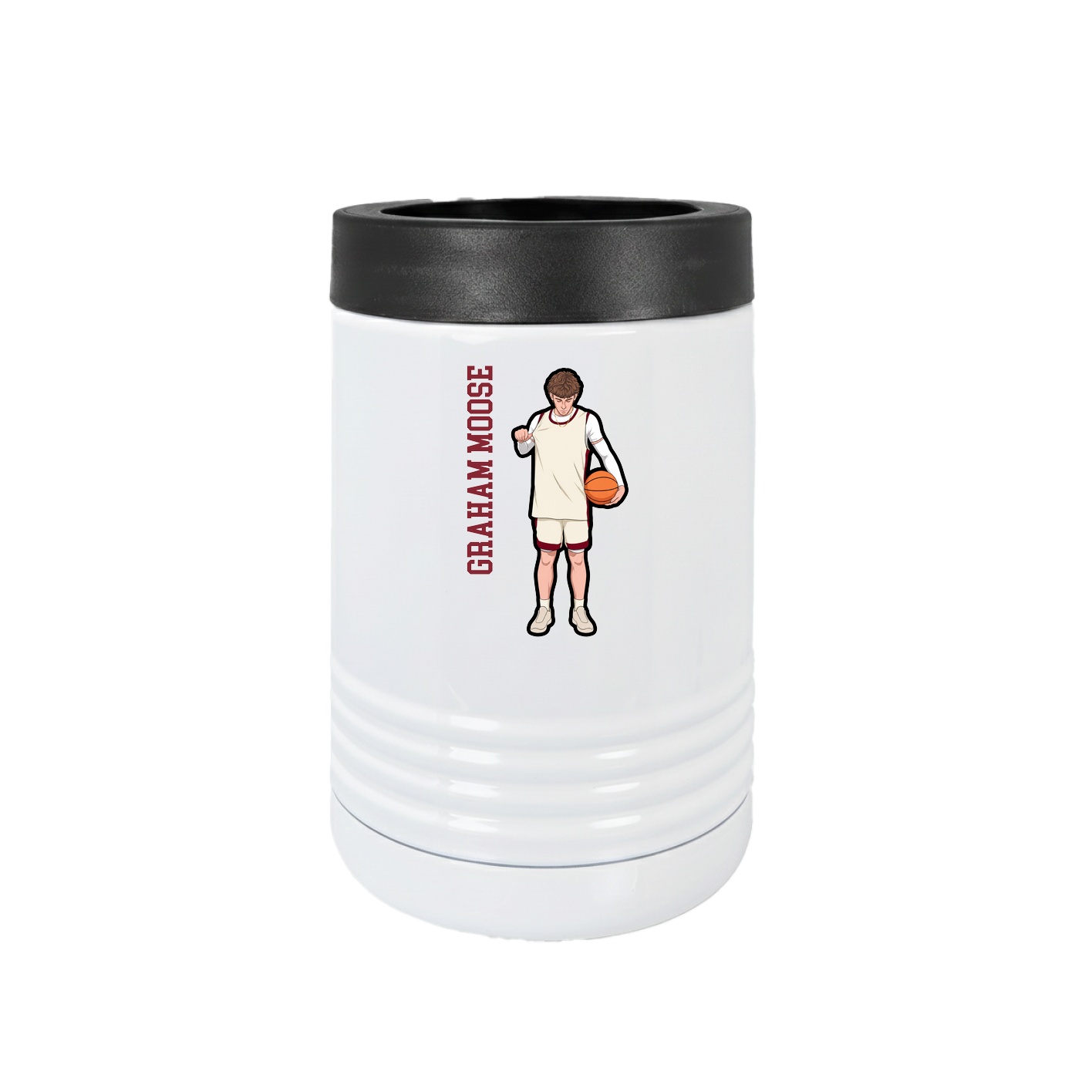 Beverage Holder — Name Vertical in White