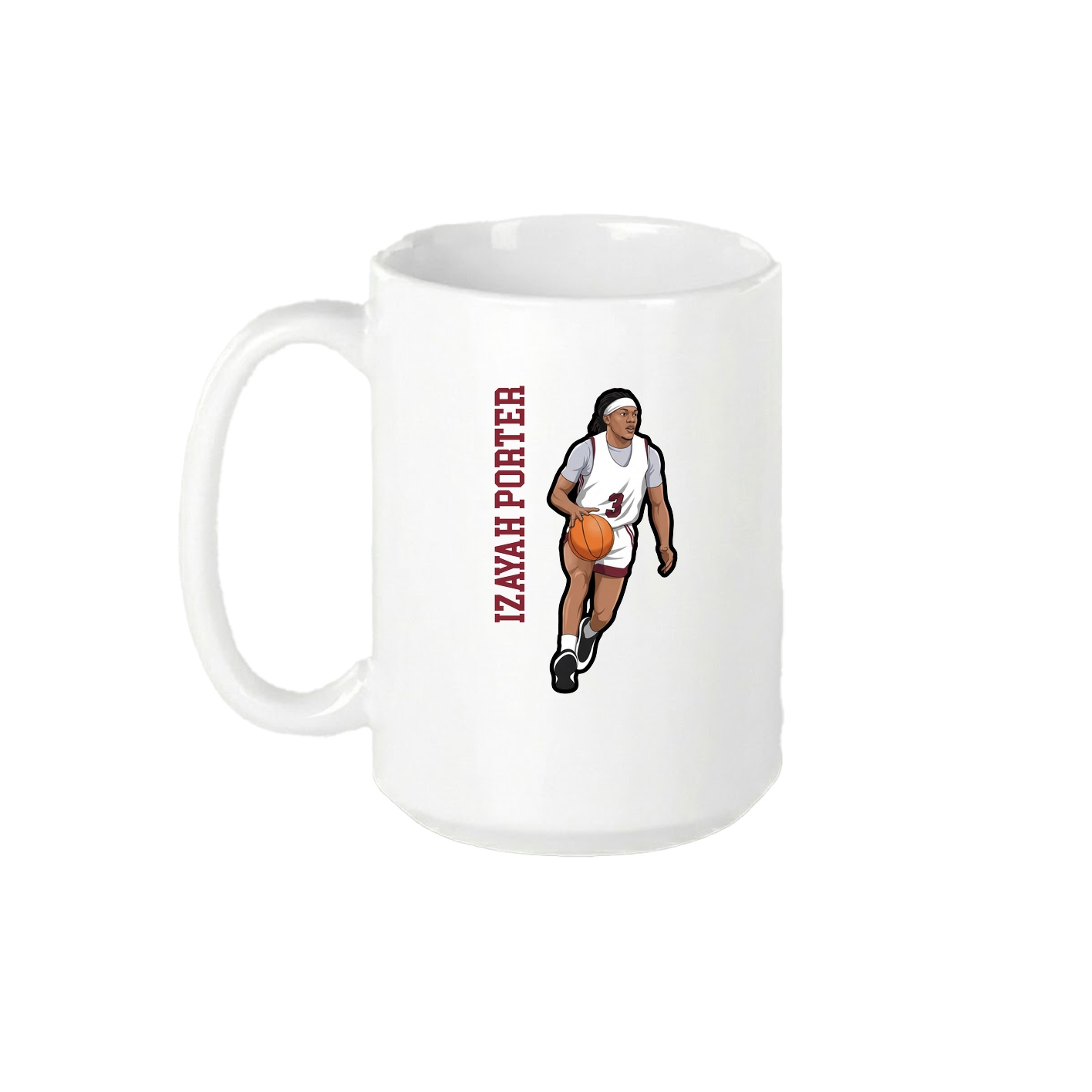 15oz Coffee Mug — Name Vertical in White