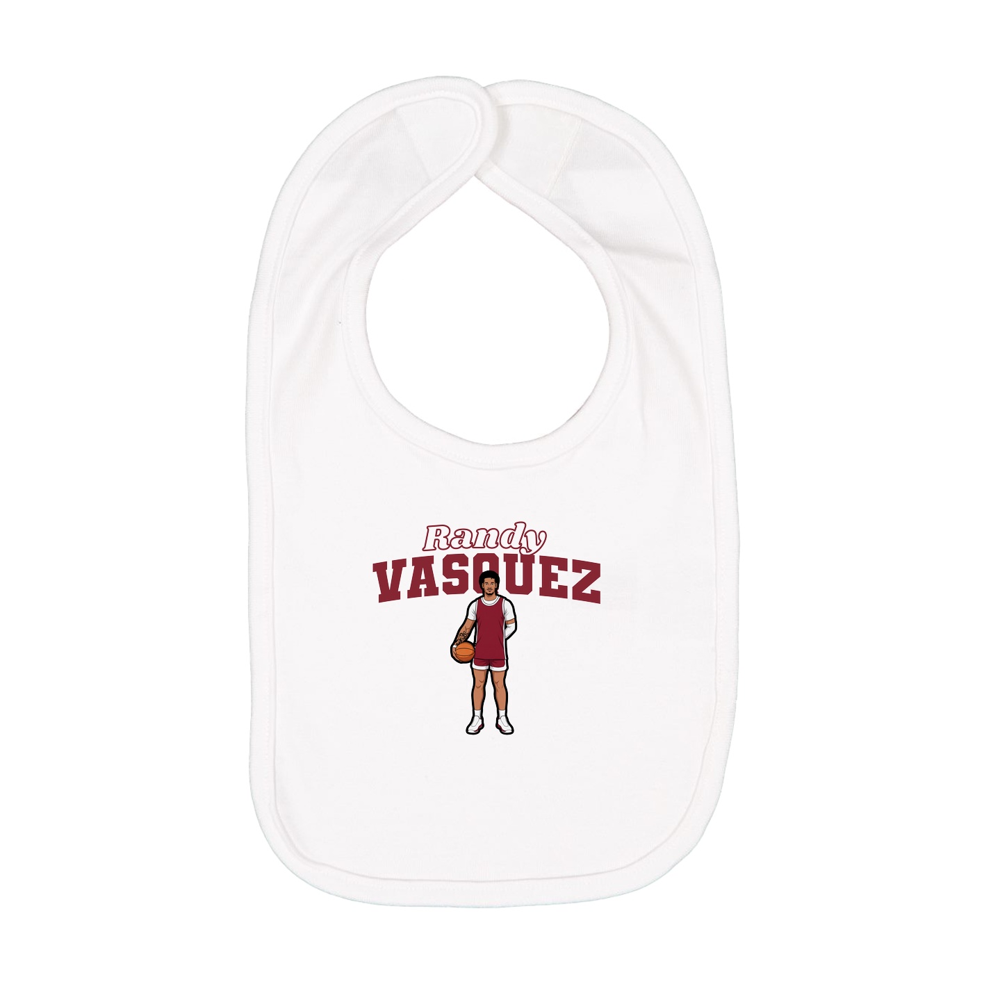 Infant Bib — Name Arch in White
