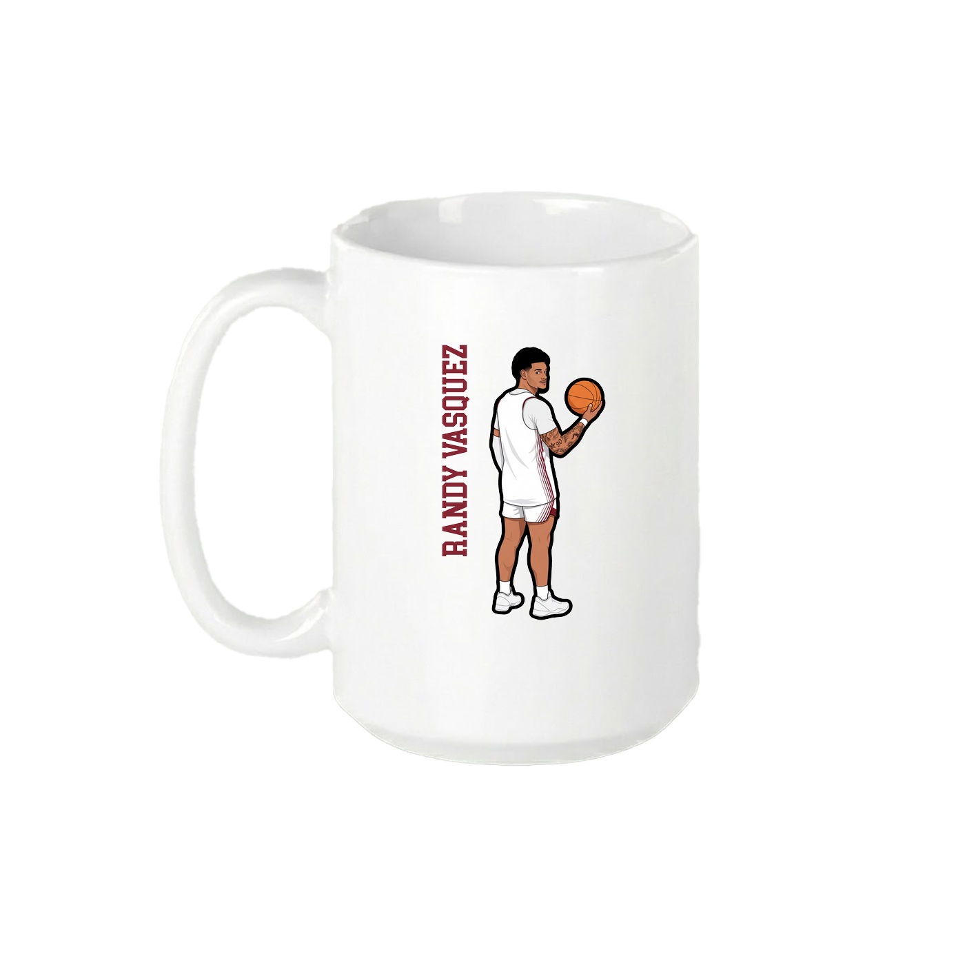 15oz Coffee Mug — Name Vertical in White