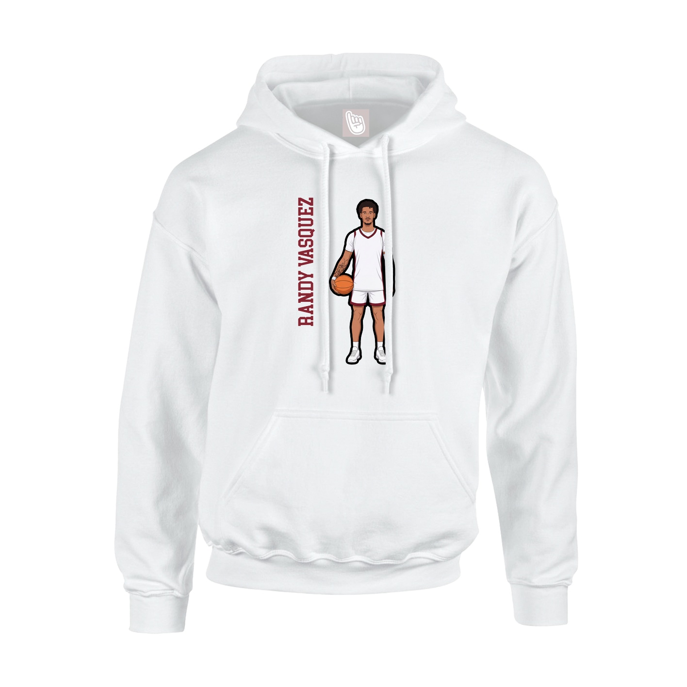 Youth Hoodie — Name Vertical in White