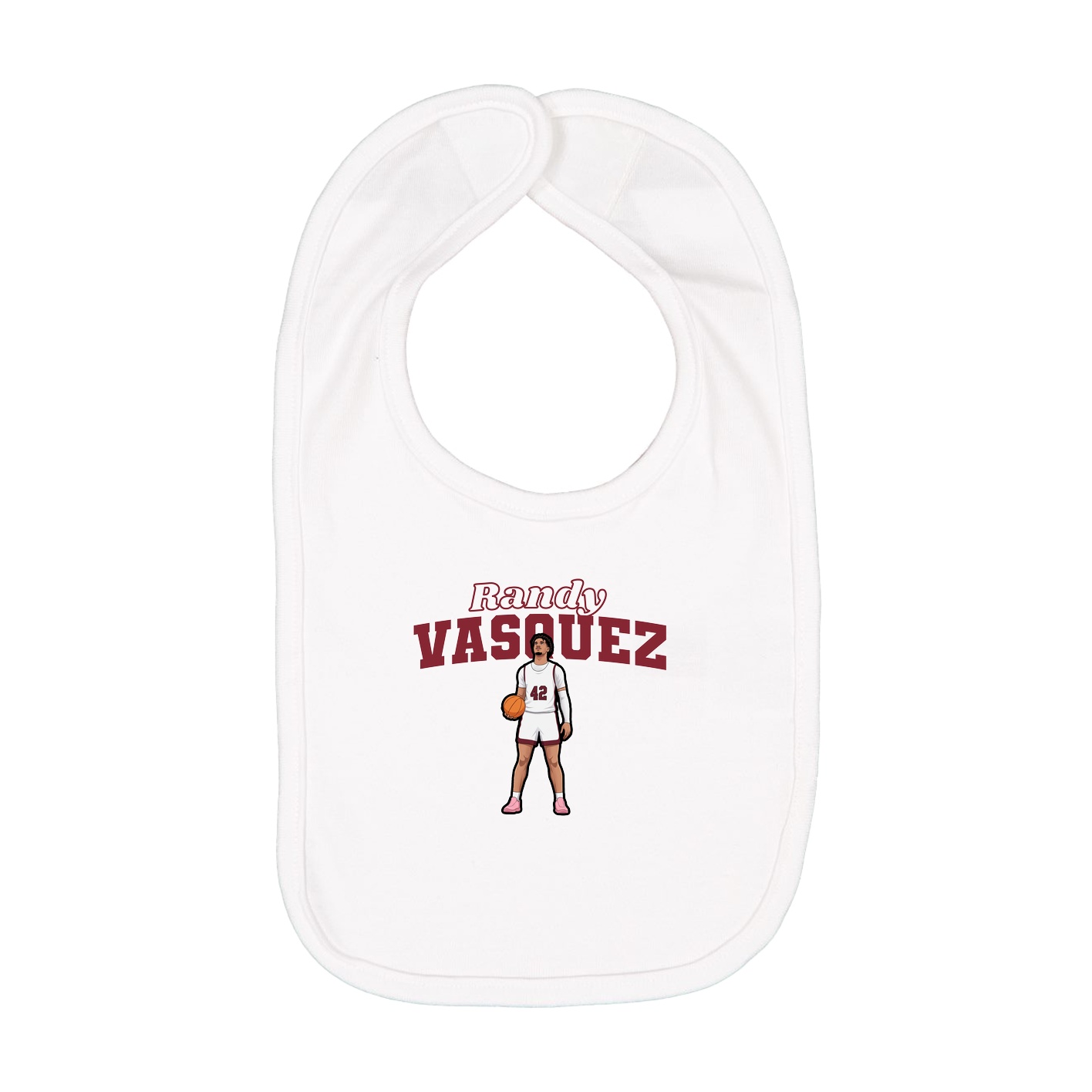 Infant Bib — Name Arch in White