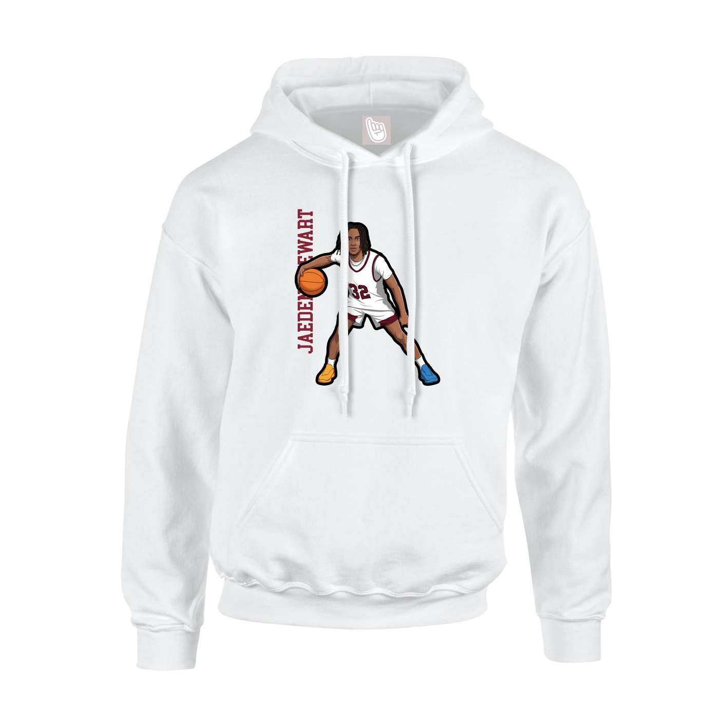 Youth Hoodie — Name Vertical in White