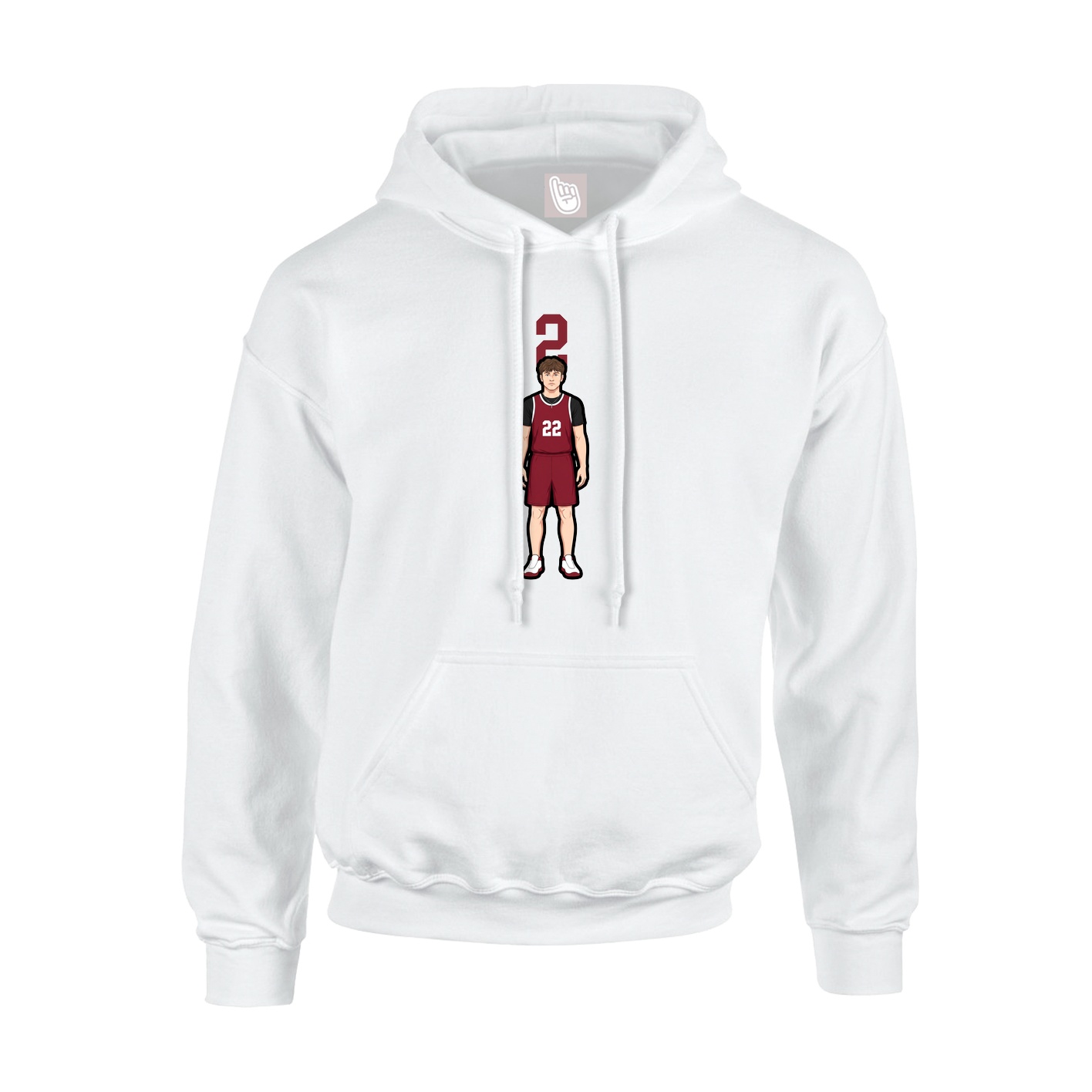 Youth Hoodie — Number Top in White