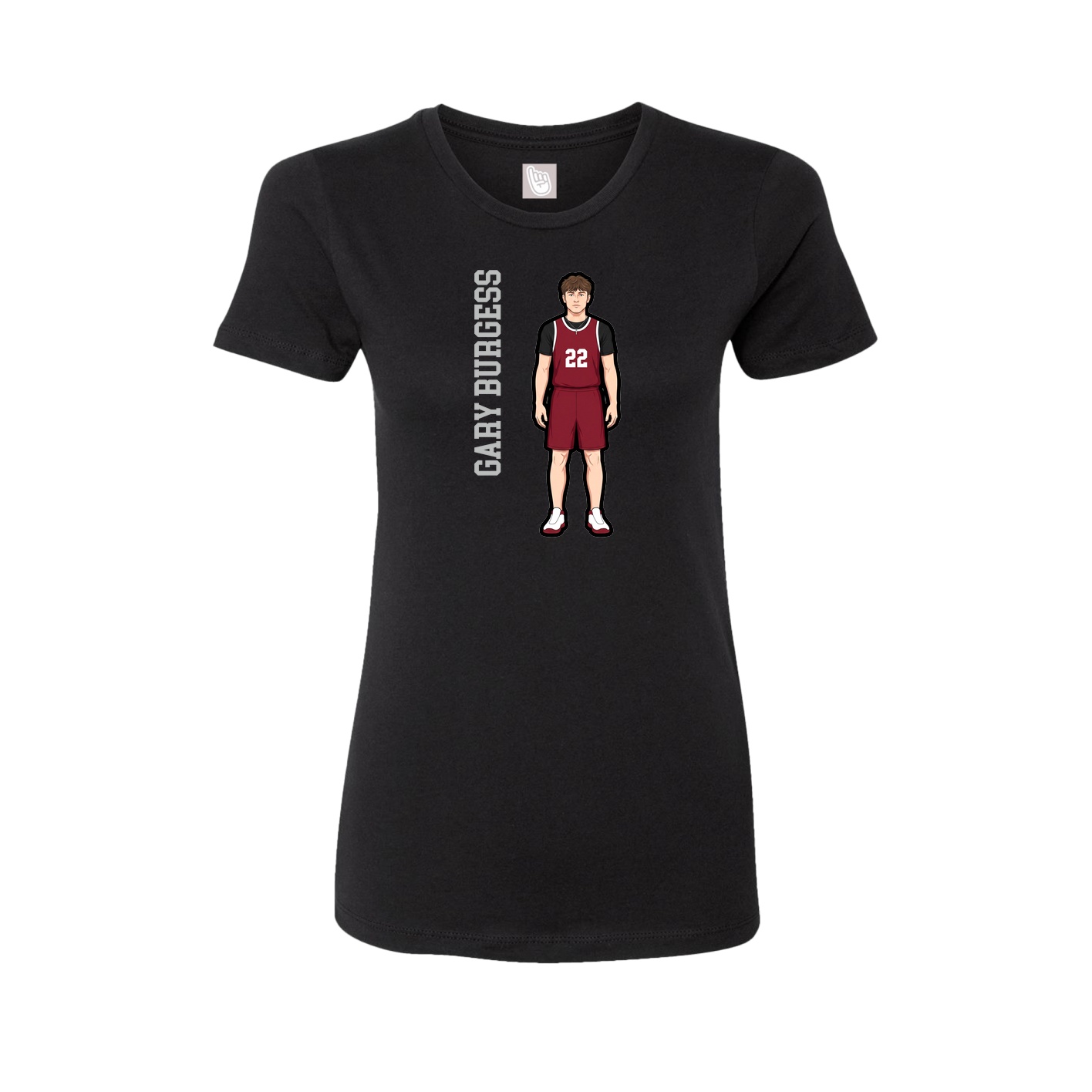 Womens Tee — Name Vertical in Black