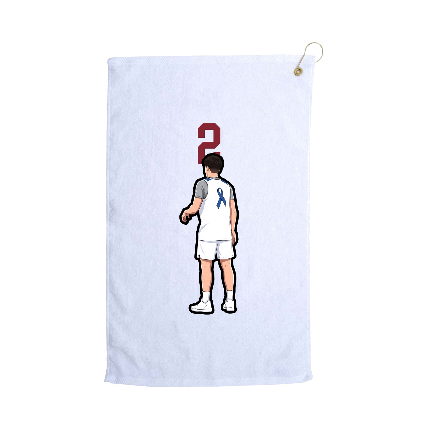 Golf Towel — Number Top in White