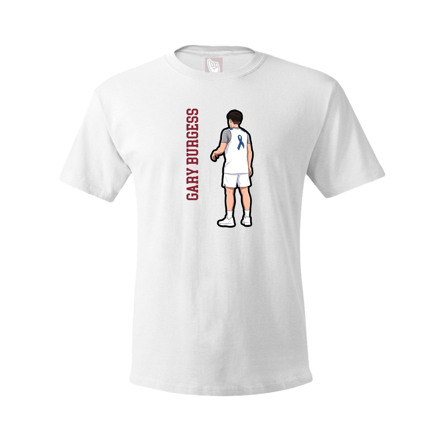 Youth Tee — Name Vertical in White