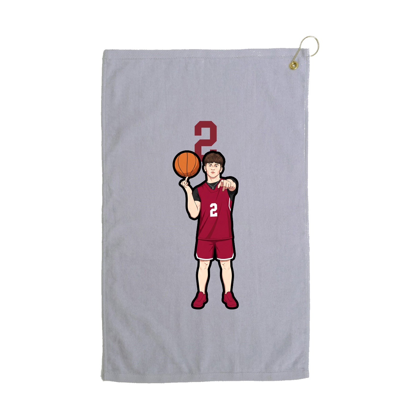 Golf Towel — Number Top in Grey