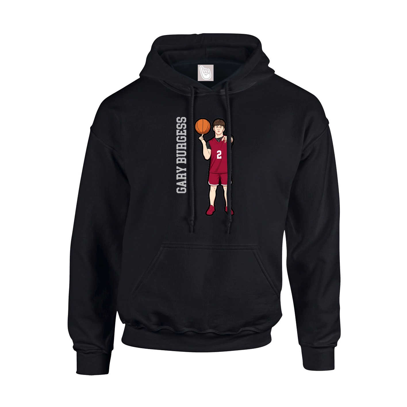 Youth Hoodie — Name Vertical in Black