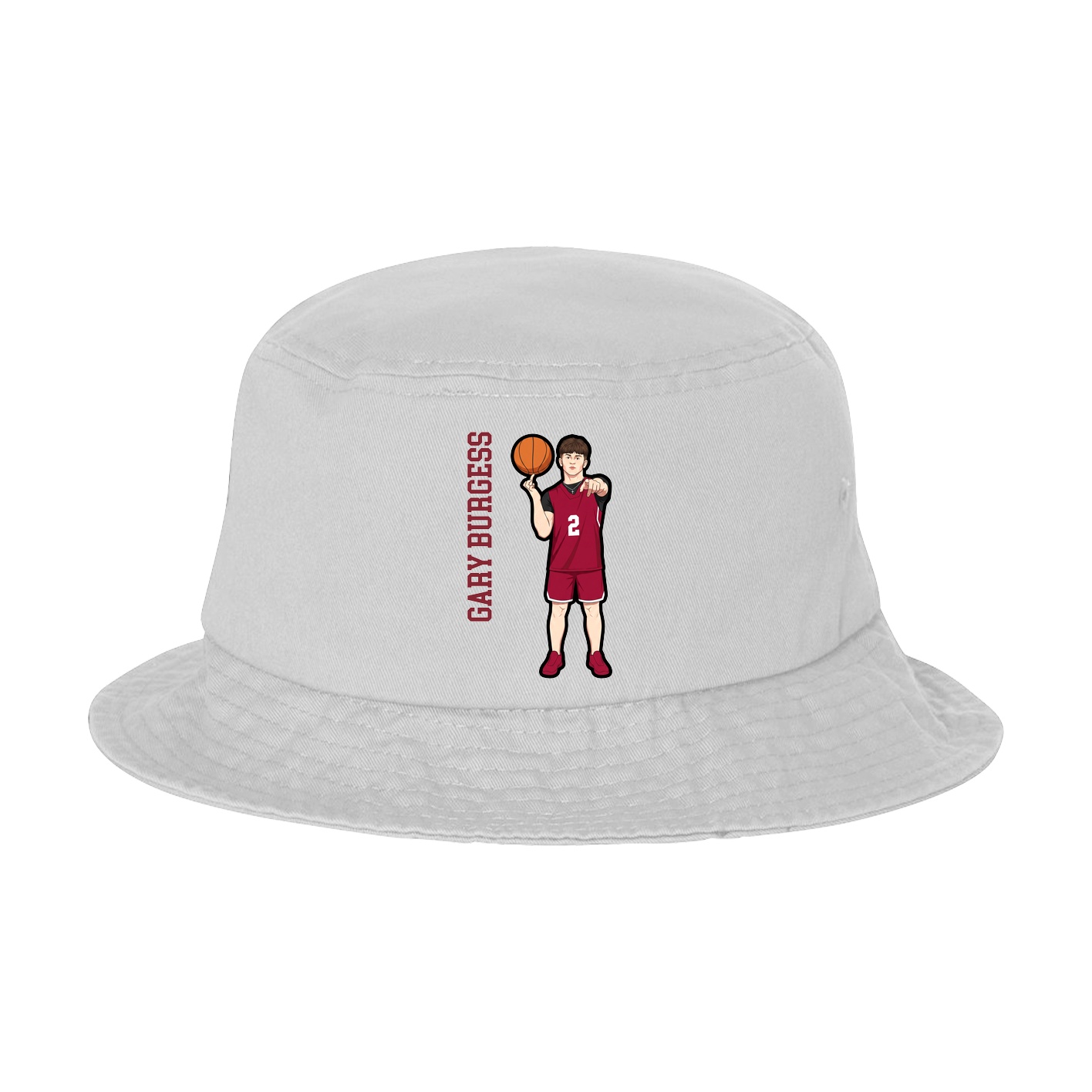 Bucket Cap — Name Vertical in White