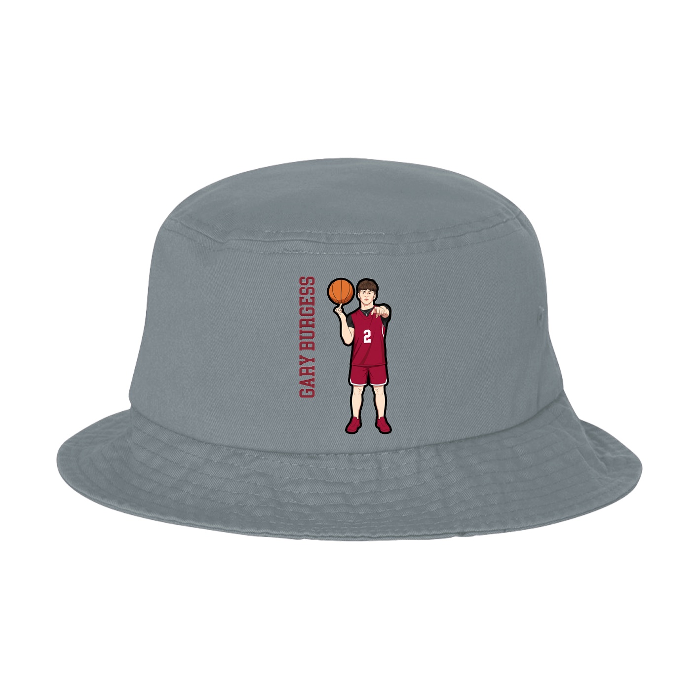 Bucket Cap — Name Vertical in Grey