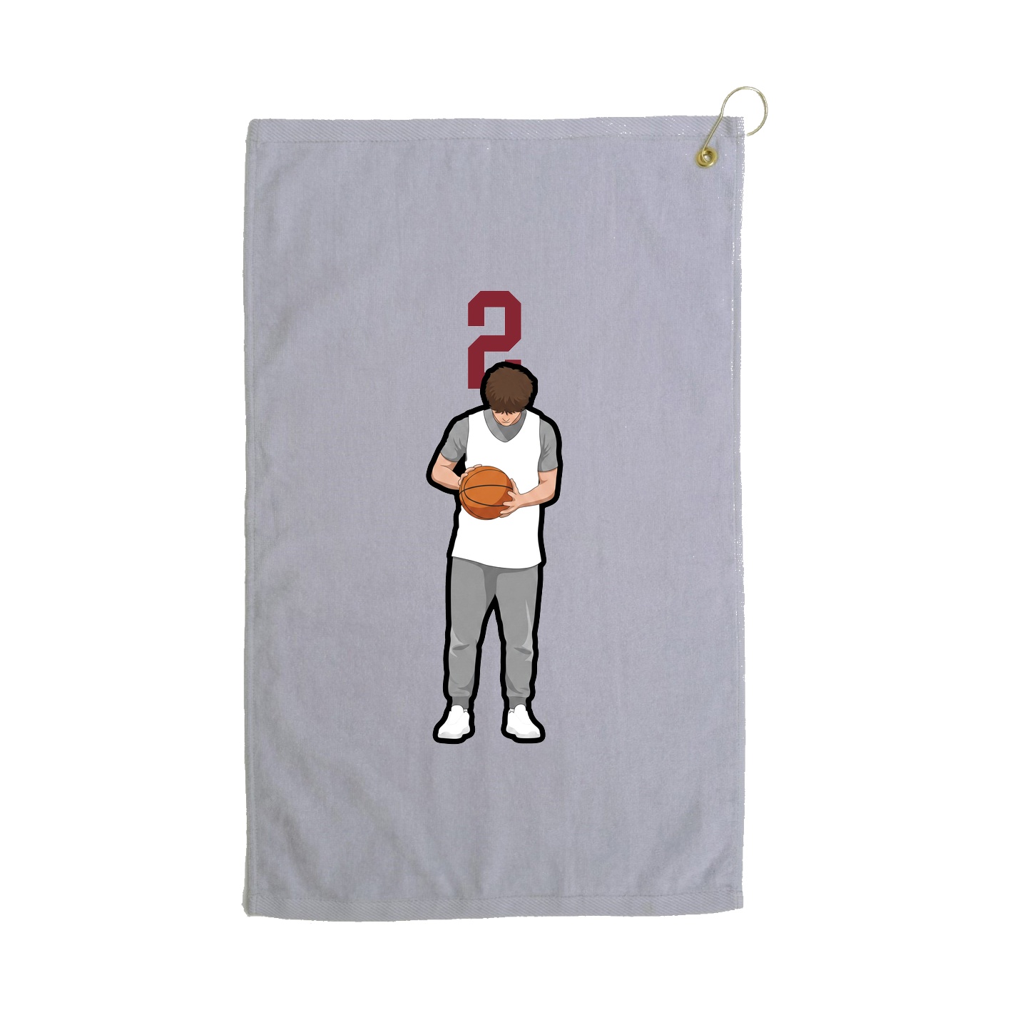 Golf Towel — Number Top in Grey