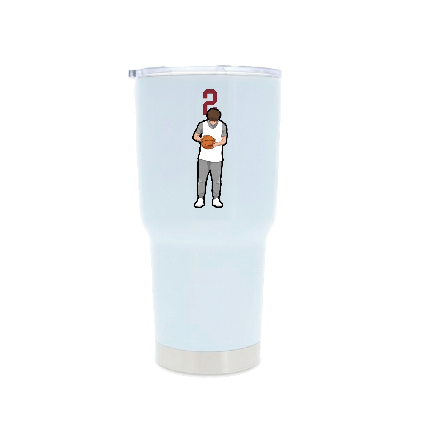 30oz Stainless Steel Tumbler — Number Top in White