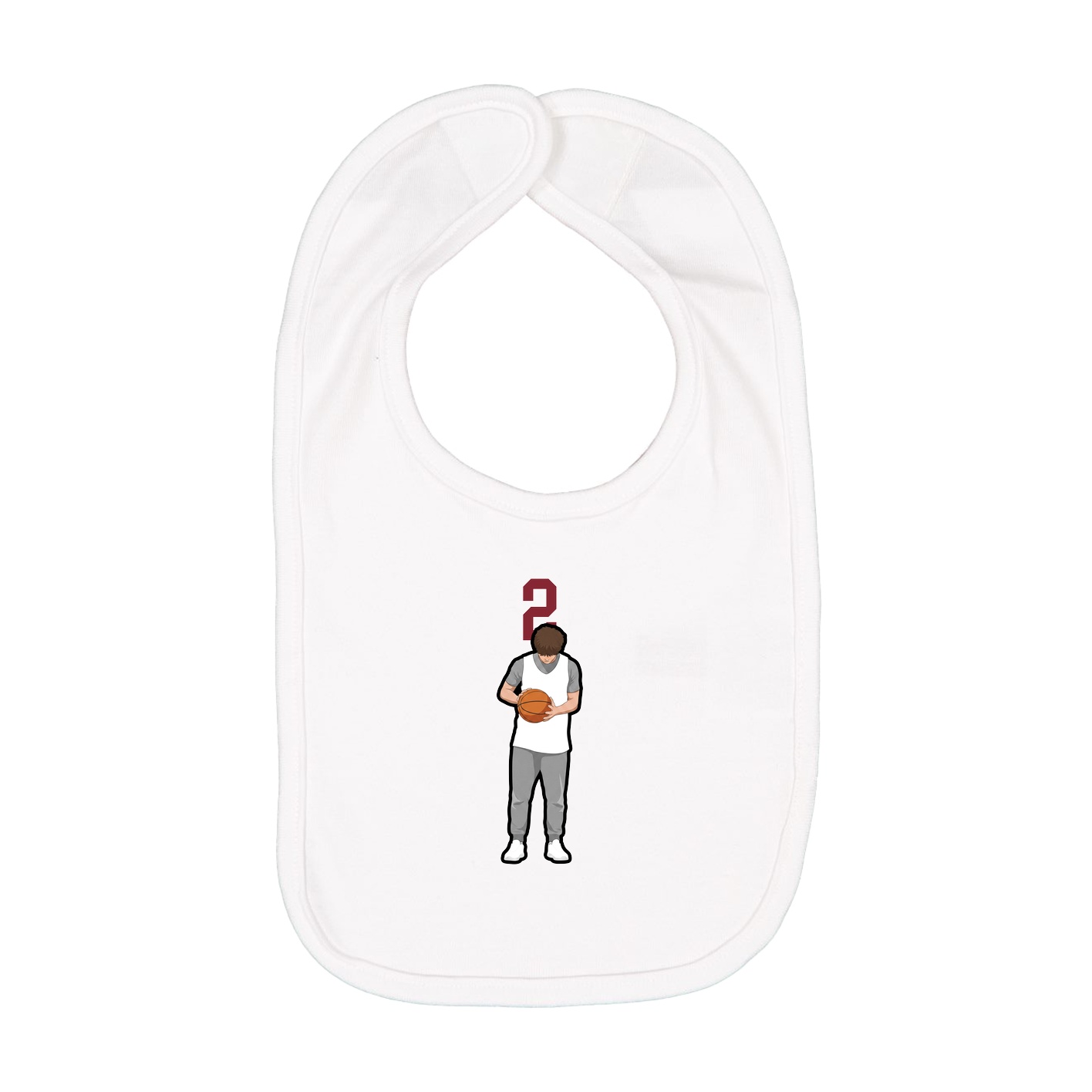 Infant Bib — Number Top in White