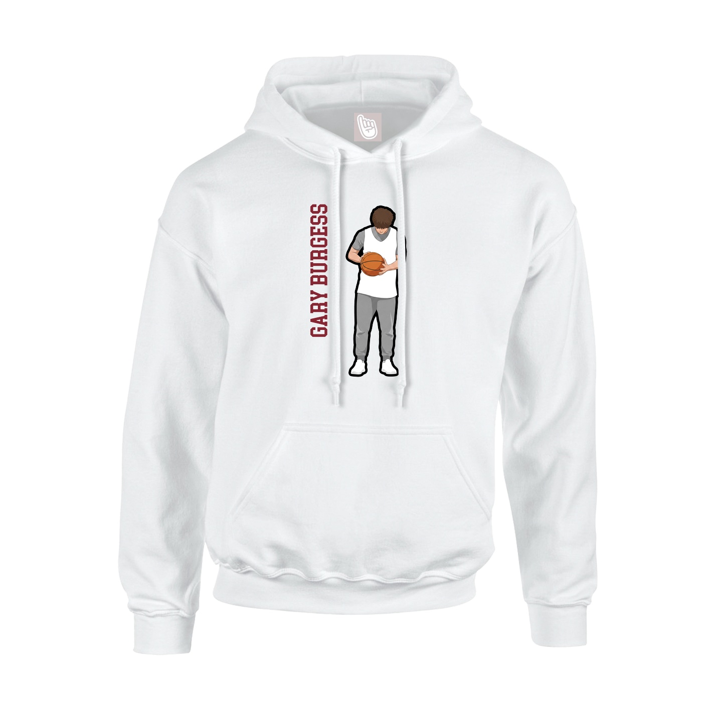 Youth Hoodie — Name Vertical in White