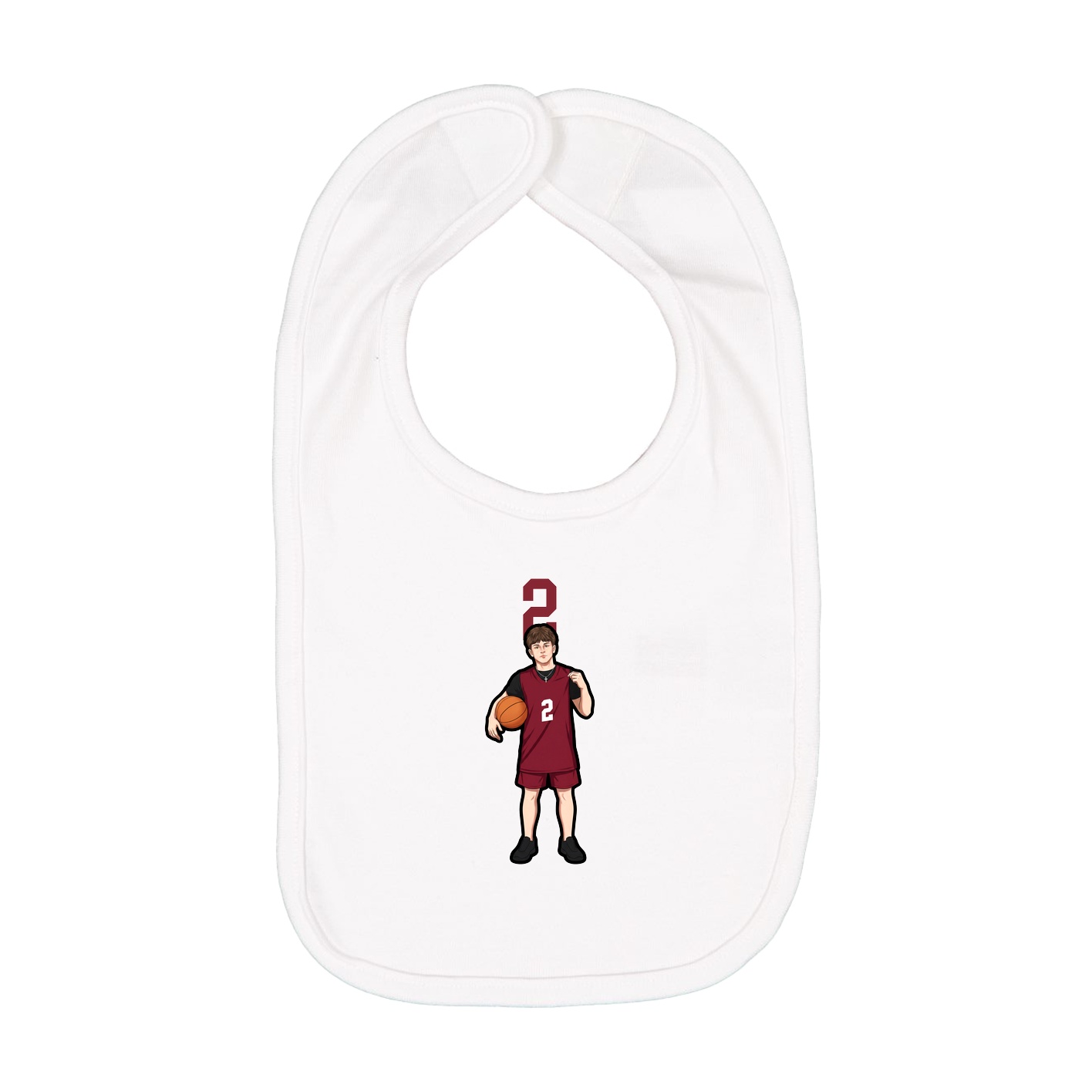 Infant Bib — Number Top in White