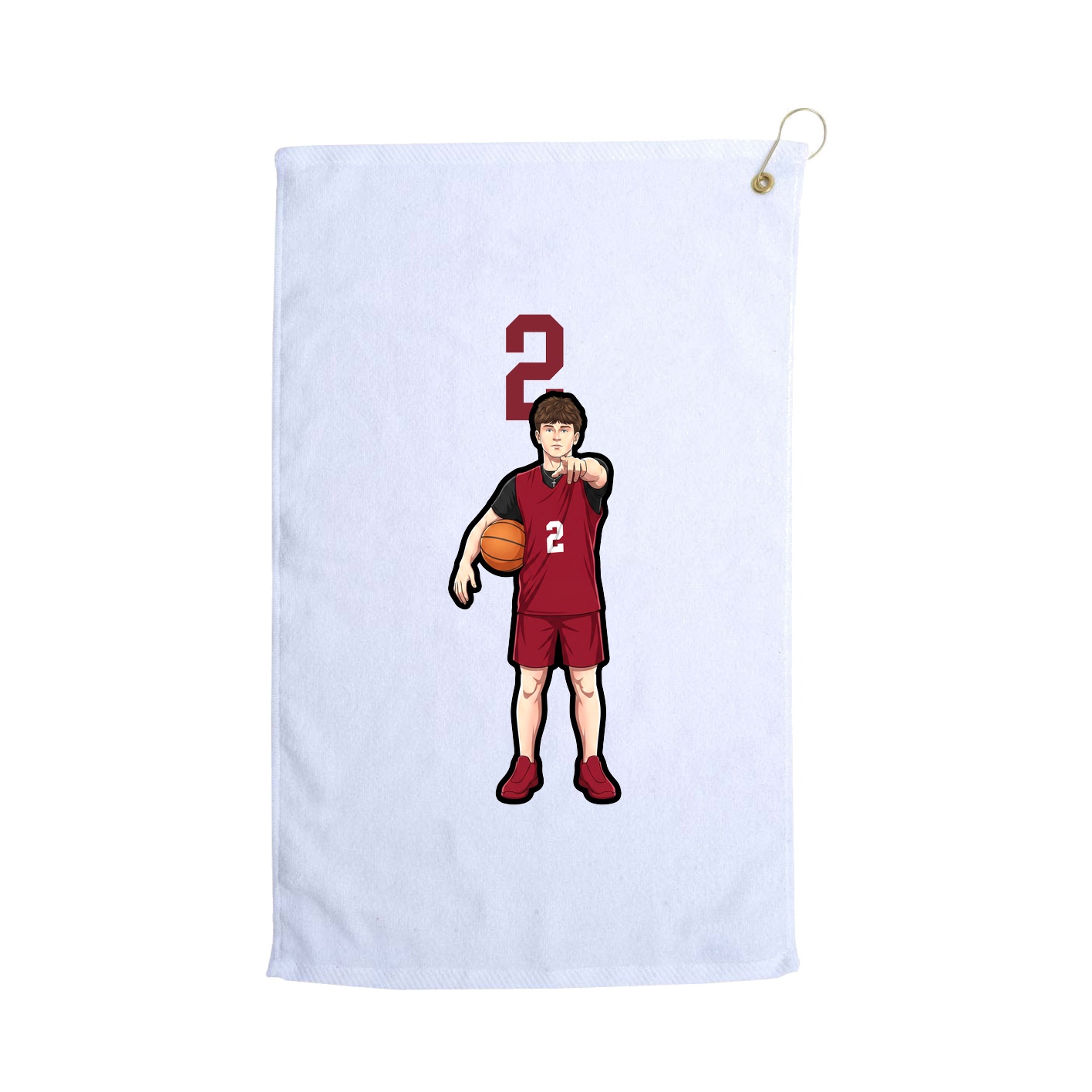 Golf Towel — Number Top in White