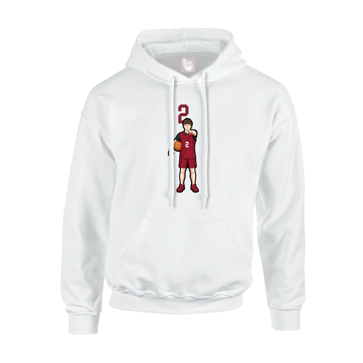 Hoodie — Number Top in White