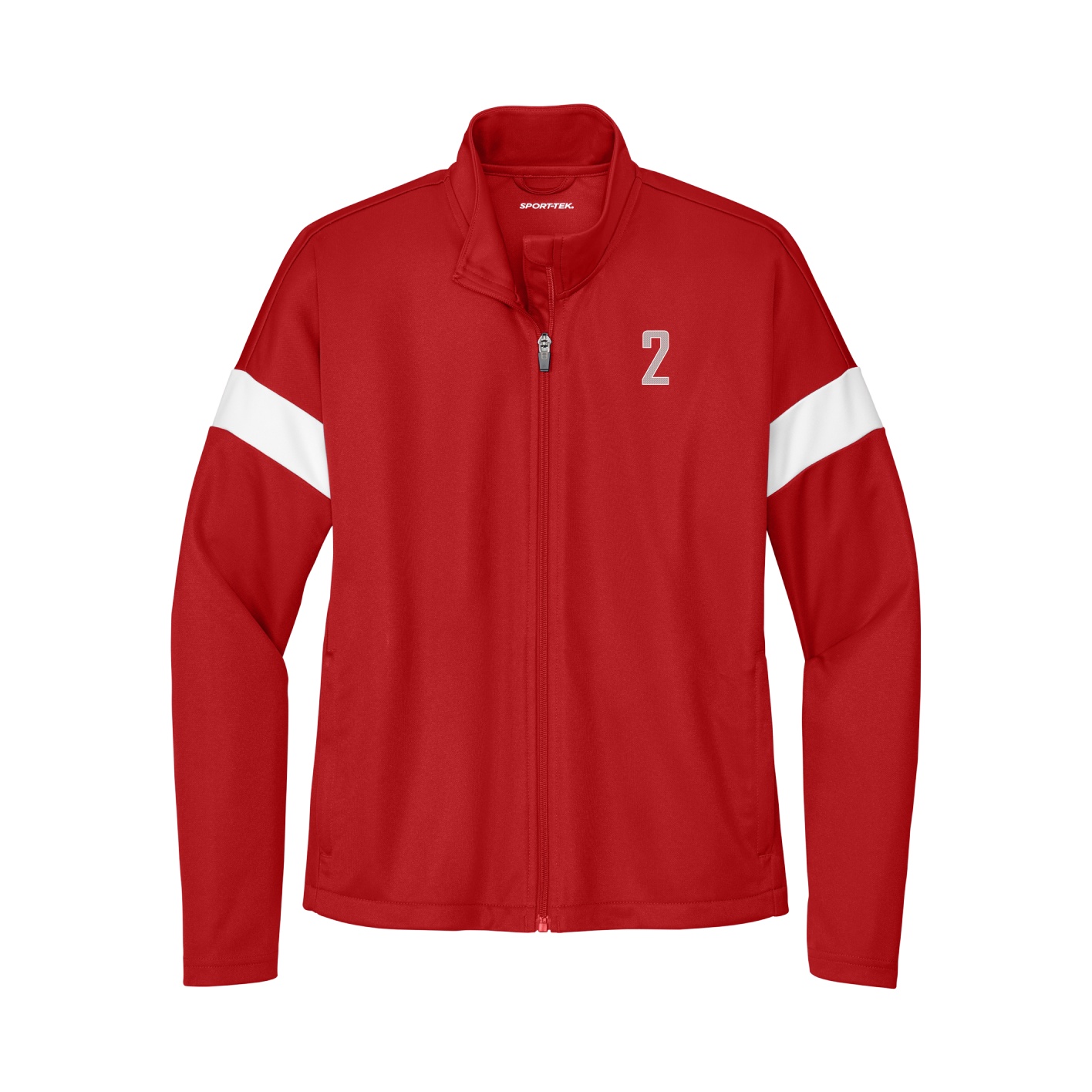 Womens Team Travel Full-Zip Jacket — Front Shirsy in Cardinal/White