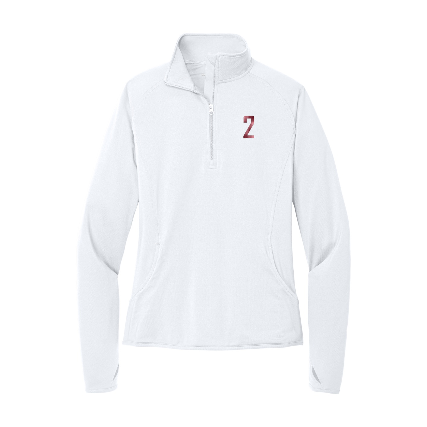 Women's Q-Zip Pullover — Front Shirsy in White
