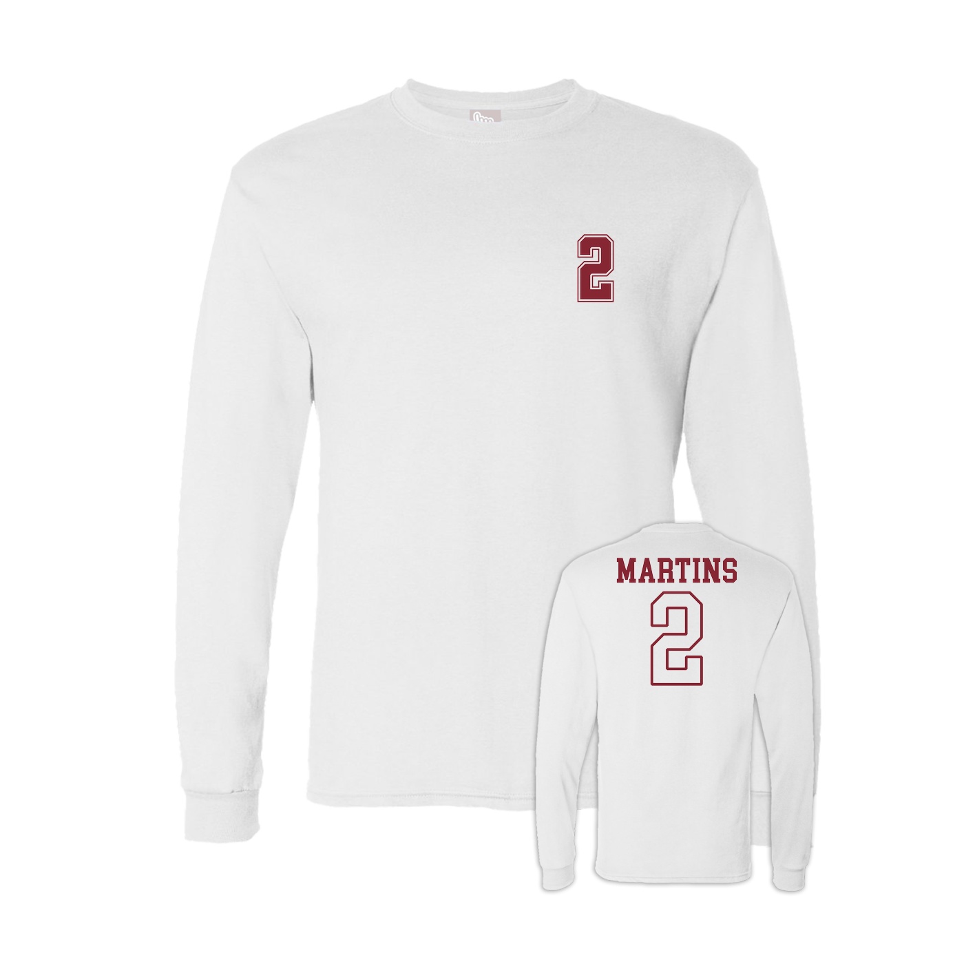 Long Sleeve Tee — Chest Back in White