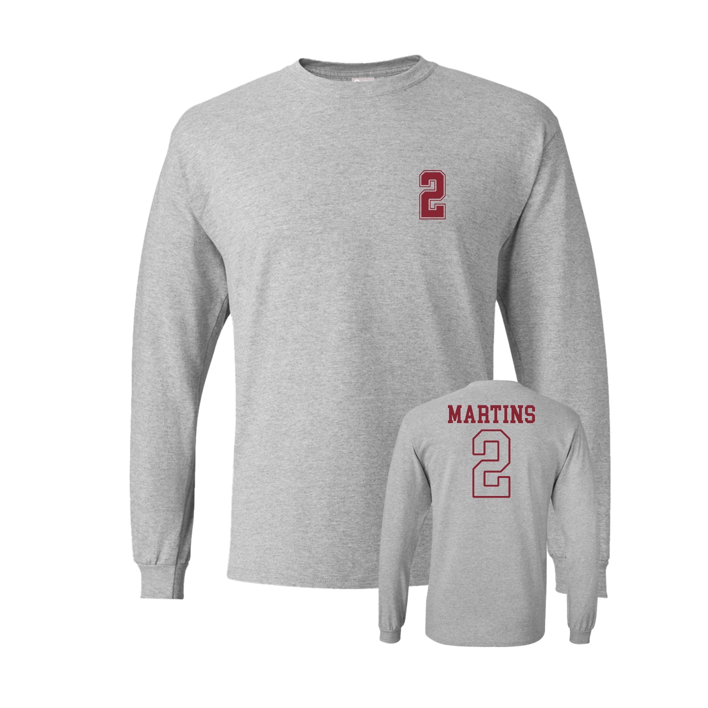 Long Sleeve Tee — Chest Back in Grey