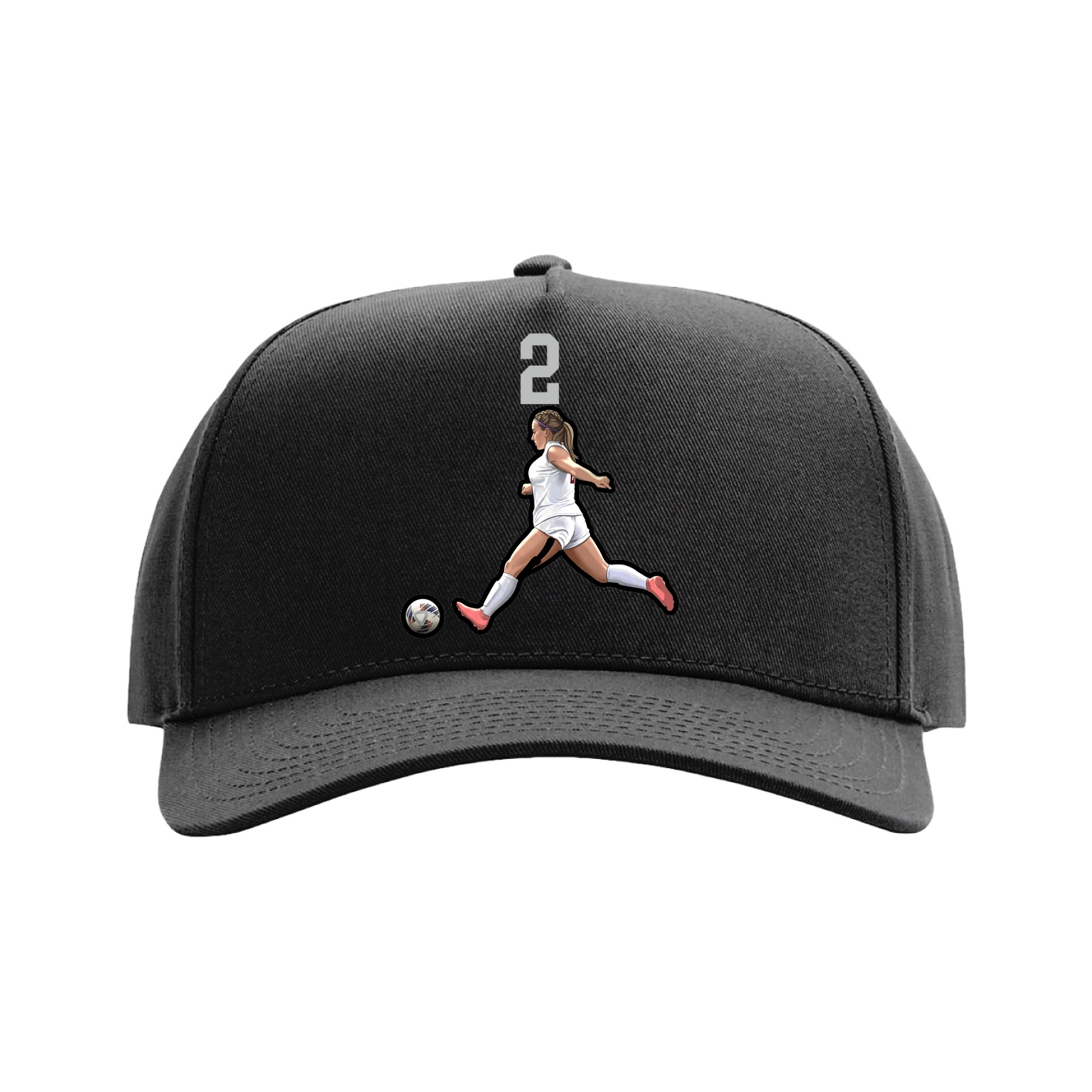 Full Fabric Five-Panel Champ Cap — Number Top in Black