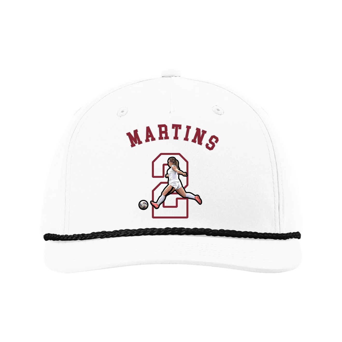 Five-Panel Classic Rope Cap — Shirsey Arch in White