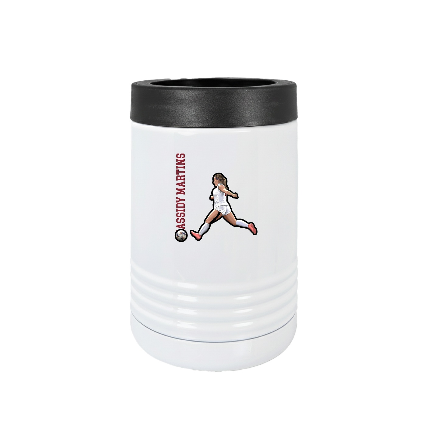 Beverage Holder — Name Vertical in White